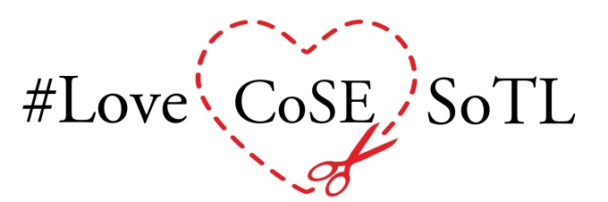 Image is a logo banner showing a heart with the word CoSE within. The superimposed text is #LoveCoSESoTL